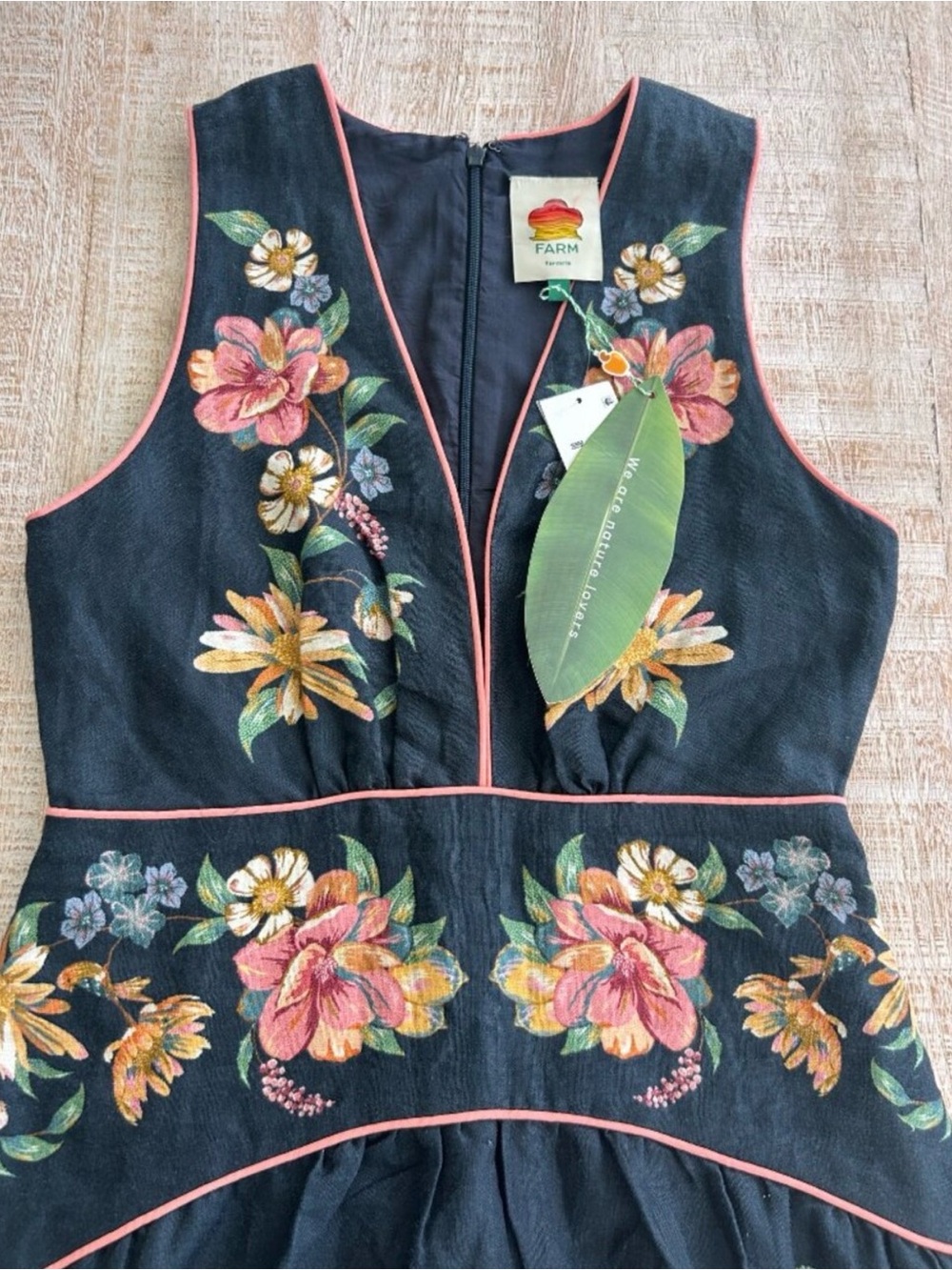 NWT FARM Rio Maria Floral Print Linen Dress - Picture 5 of 12